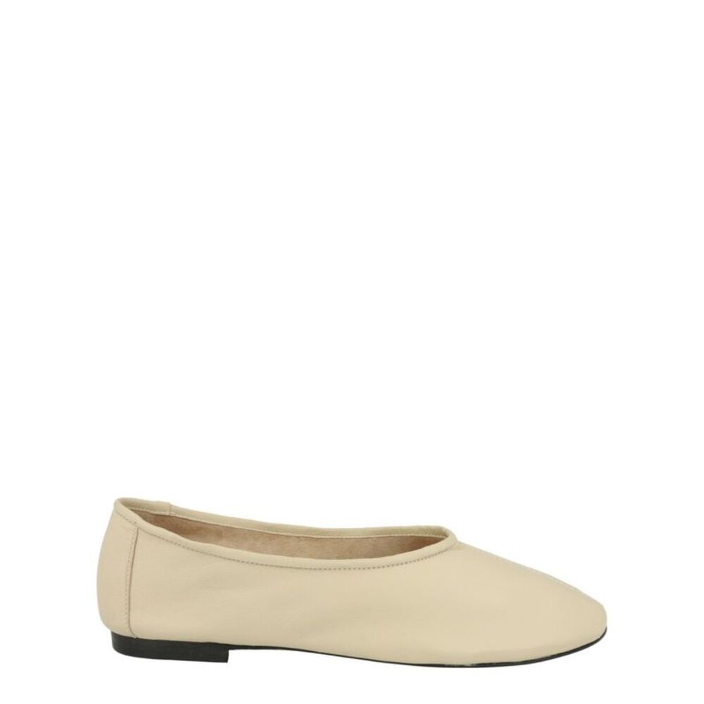 ByFar Prudence Leather Flats Beige Womens